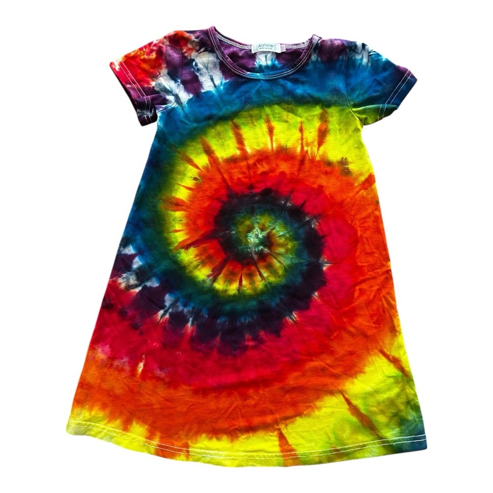 Arshiner spiral tie dye hippie girls dress Size 3-4 year old
